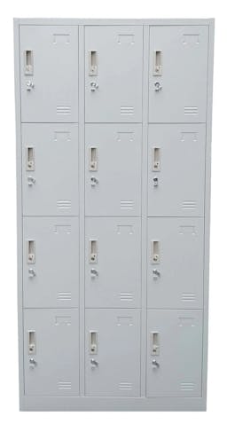 Cubix 12 Door Metal Locker Cabinet with Padlock Hasp and Name Plate, DL-1240