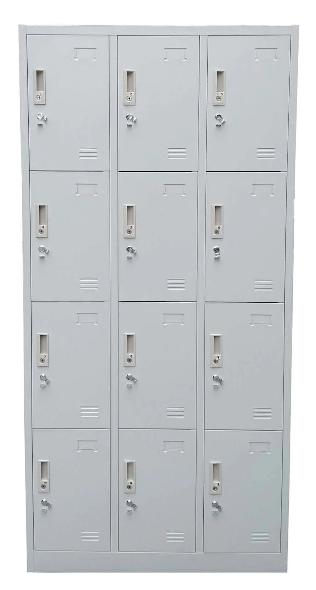 Cubix 12 Door Metal Locker Cabinet with Padlock Hasp and Name Plate, DL-1240