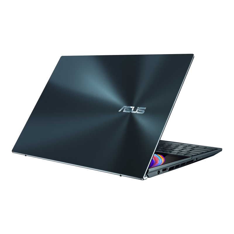 ASUS Notebook Zenbook Pro Duo (Celestial Blue) Intel Core i9-12900H Processor 15.6" 4K (3840 x 2160) OLED 32GB LPDDR5 on board 1TB M.2 NVMe SSD NVIDIA RTX 3060 6GD6 Windows 11 Home | Office Home and Student 2021 included