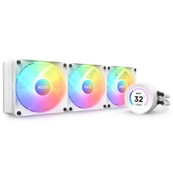 NZXT Kraken Elite 360 RGB AIO Liquid Cooler with LCD Display and RGB Fans White RL-KR36E-W1
