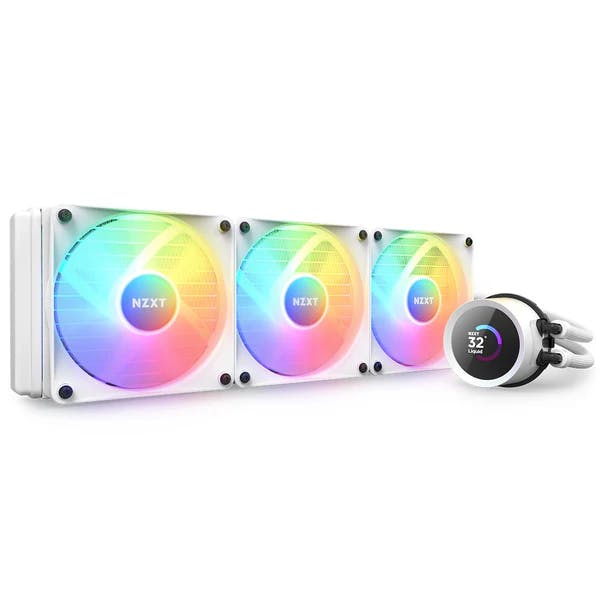 NZXT Kraken 360 RGB 360mm AIO Liquid Cooler with LCD Display and RGB Fans White RL-KR360-W1