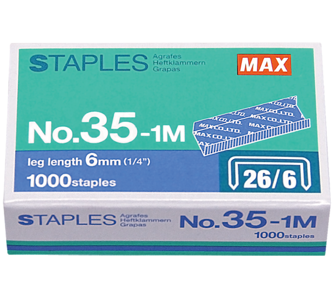 MAX No. 35-1M Staples 26/6 | 1000 staples/box