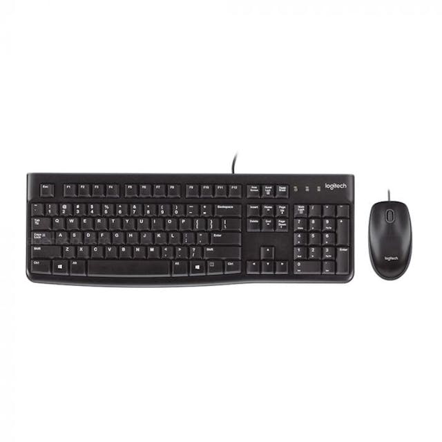 Logitech MK120 Corded Mouse and Keyboard Combo | Black