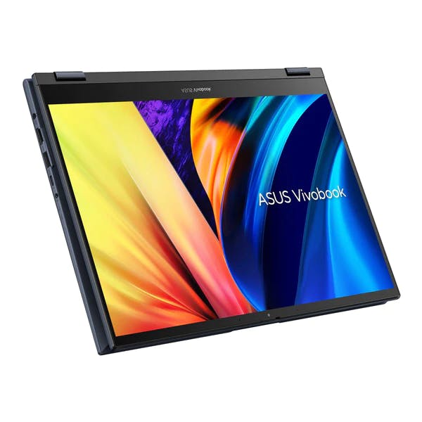 ASUS Notebook Vivobook S14 Flip (Quiet Blue) Intel Core i7-12700H Processor 14" 2.8K (2880 x 1800) OLED IPS Touch 8GB DDR4 on board 512GB M.2 NVMe SSD Intel Irix Xe Graphics Windows 11 Home | Office Home and Student 2021 included