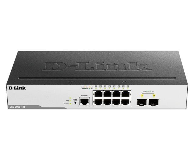 D-Link 10-Port Layer-2 Managed Gigabit Switch DGS-3000-10L