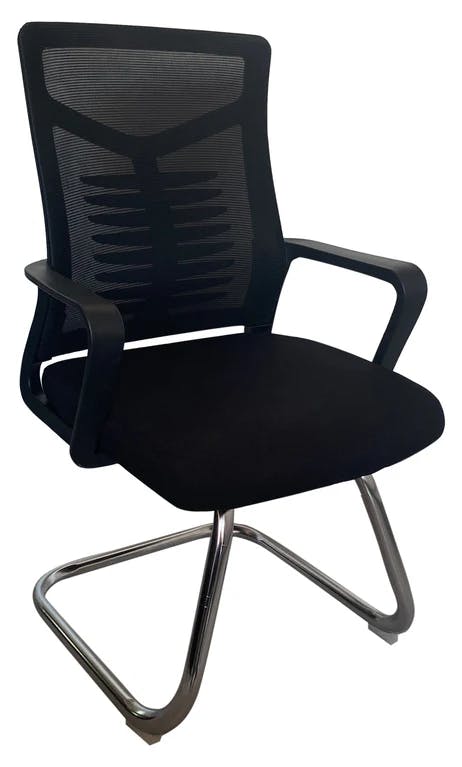 Cubix Visitor Mesh Chair with Chrome Sled Base and Armrests, NX 2323