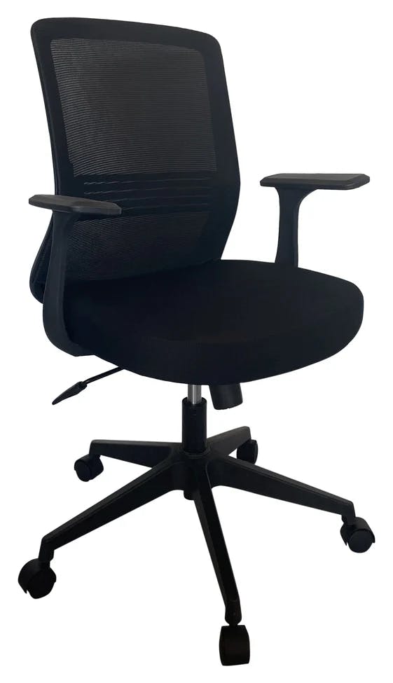 Cubix Midback Black Mesh Chair with Armrests and Adjustable Gaslift, NX 2310