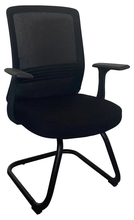 Cubix Visitor Mesh Chair with Armrests and Black Sled Base, NX 2311