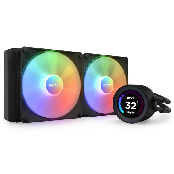 NZXT Kraken Elite 280 RGB AIO Liquid Cooler with LCD Display and RGB Fans Black RL-KR28E-B1