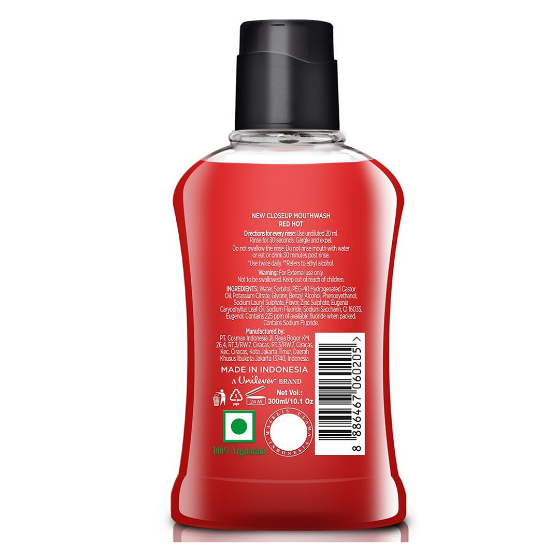 Close Up Anti-Bacterial Red Hot Mouthwash 300ml