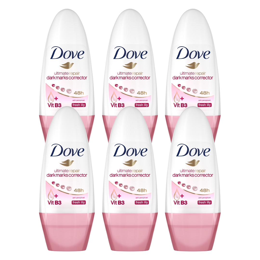 Dove Ultimate Repair Dark Marks Corrector Fresh Lily Deodorant Roll-on 40ml (6-Pack)