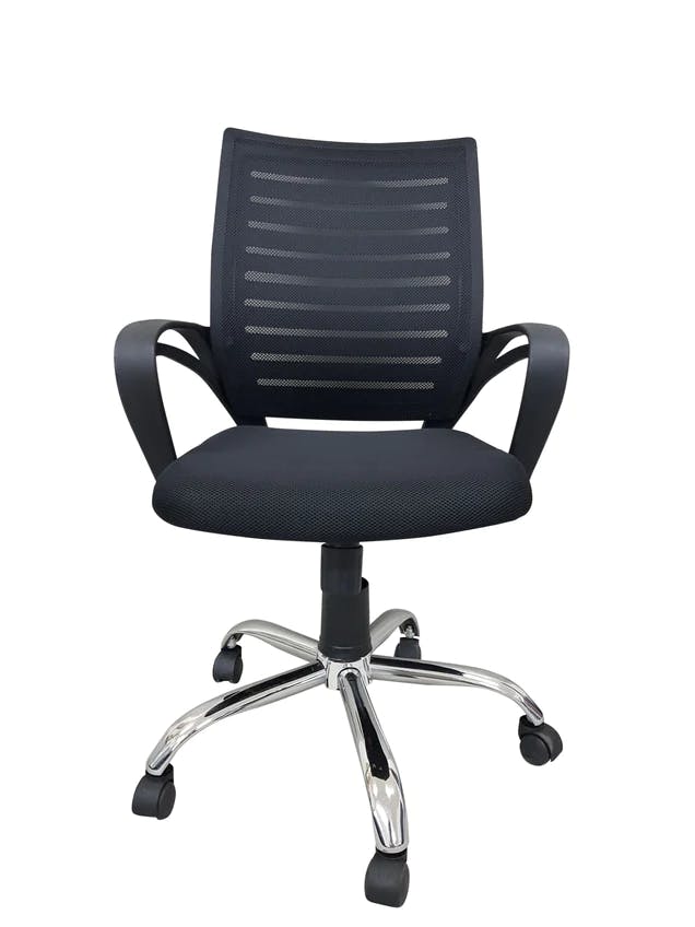 Mesh Office Midback Swivel Chair with Back Support, Black