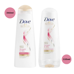 Dove Straight and Silky 340ml Conditioner & 335ml Shampoo