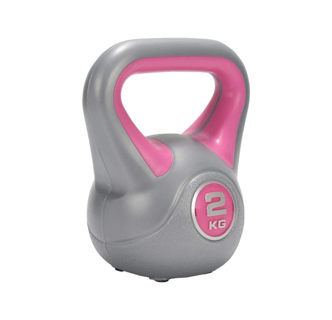 Athletico PVC Coated Kettlebell 2 KG Gray/Pink