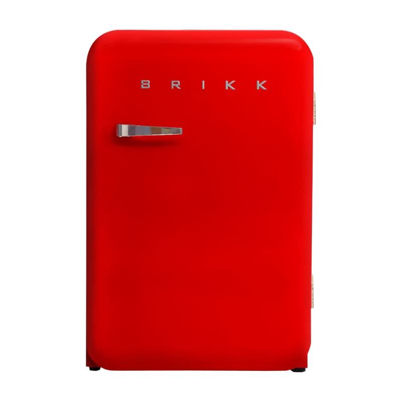 Brikk BRF-130LRD 3.2 cu.ft. Single Door Refrigerator I Compact Red Finish, Ideal for Office Use