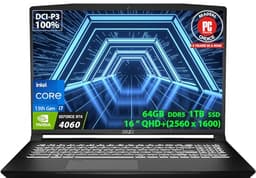 MSI Creator M16 2023 Laptop, 16" QHD+ Content Creation PC, 13th Gen Intel Core i7, GeForce RTX 4060, 180-Degree Lay-Flat, WiFi 6, High Performance Business Computer, Win 11 Home