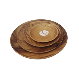 WD22007M Handcrafted Acacia Wood Round Serving Plate (25 cm)