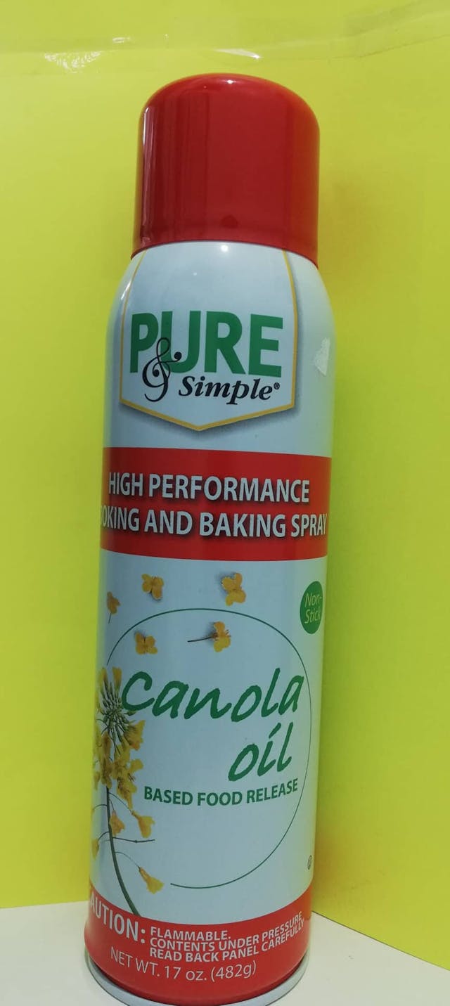 Pure & simple high performance cooking and baking spray canola oil