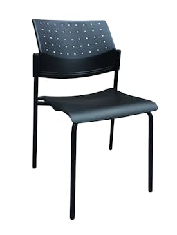 Stackable Plastic Meeting Chair with Metal Frame