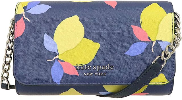 Kate Spade Cameron Lemon Zest Small Flap Crossbody Bag -River  Blue Multi