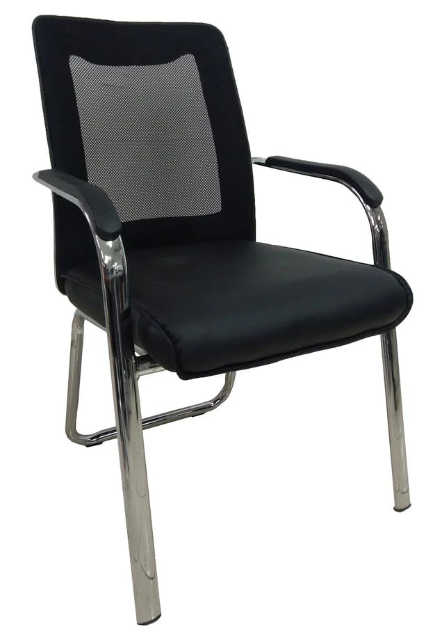 PU Leather Executive Visitor Chair, Mesh Back
