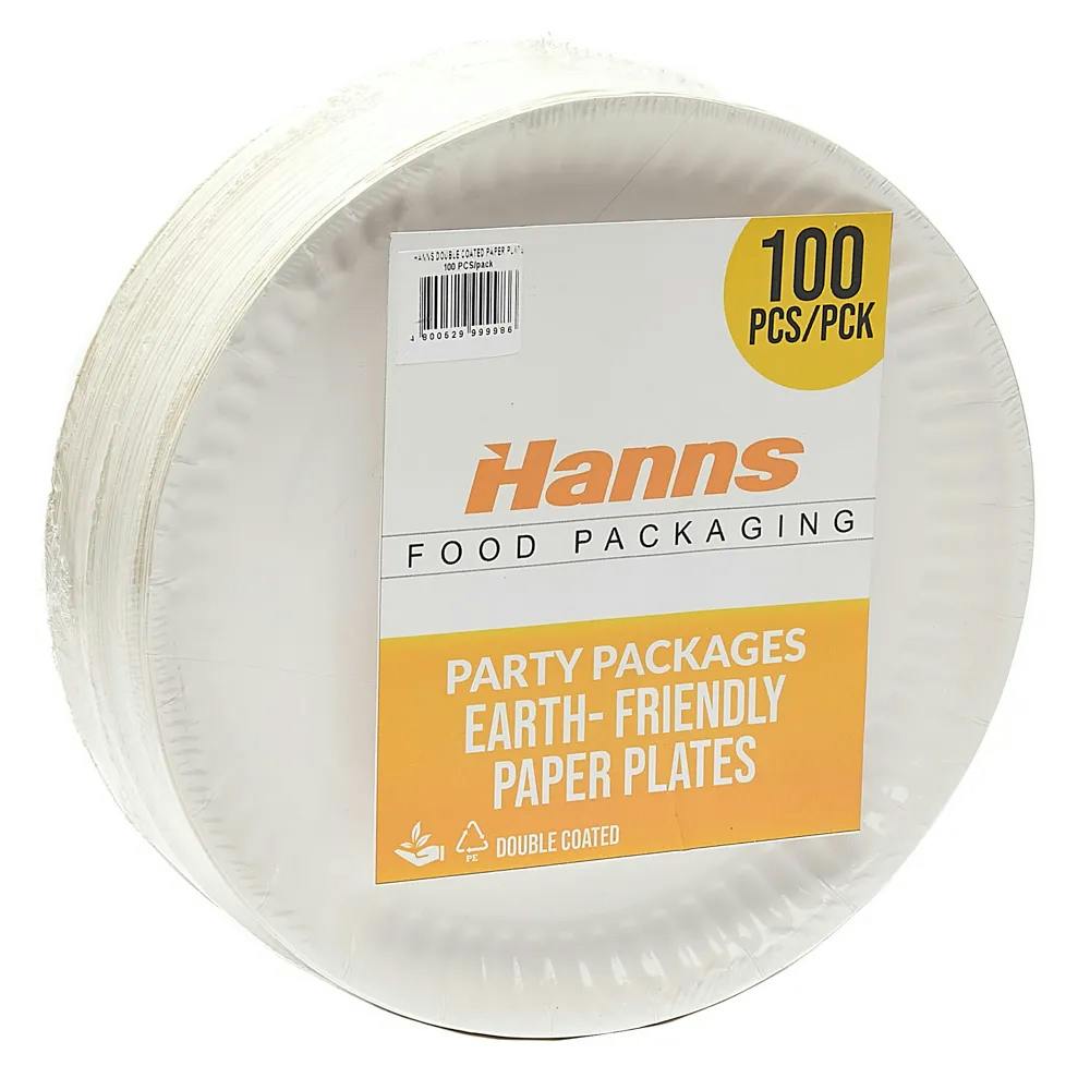 Hanns 9 in Paper Plates (100/Pack)