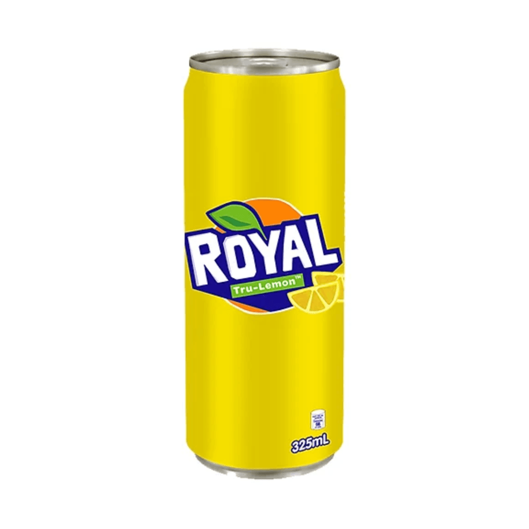 Royal Tru-Lemon Slim Can 320ml | Filipino Lemon Soda | B-Vitamins | Refreshing Citrus