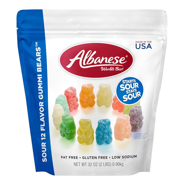 Albanese 12 Sour Flavors Gummy Bears 8oz