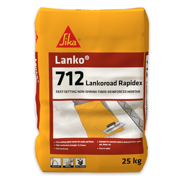 Lanko 712 LankoRoad Rapidex Premixed Cementitious Non-shrinking Fibre Mortar 25kg