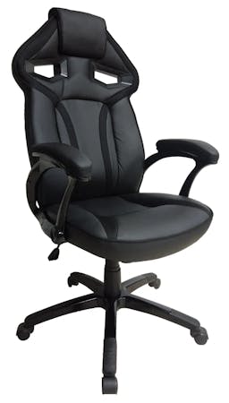 Ergonomic High Back Gaming Chair with Arms, PU Leather Black