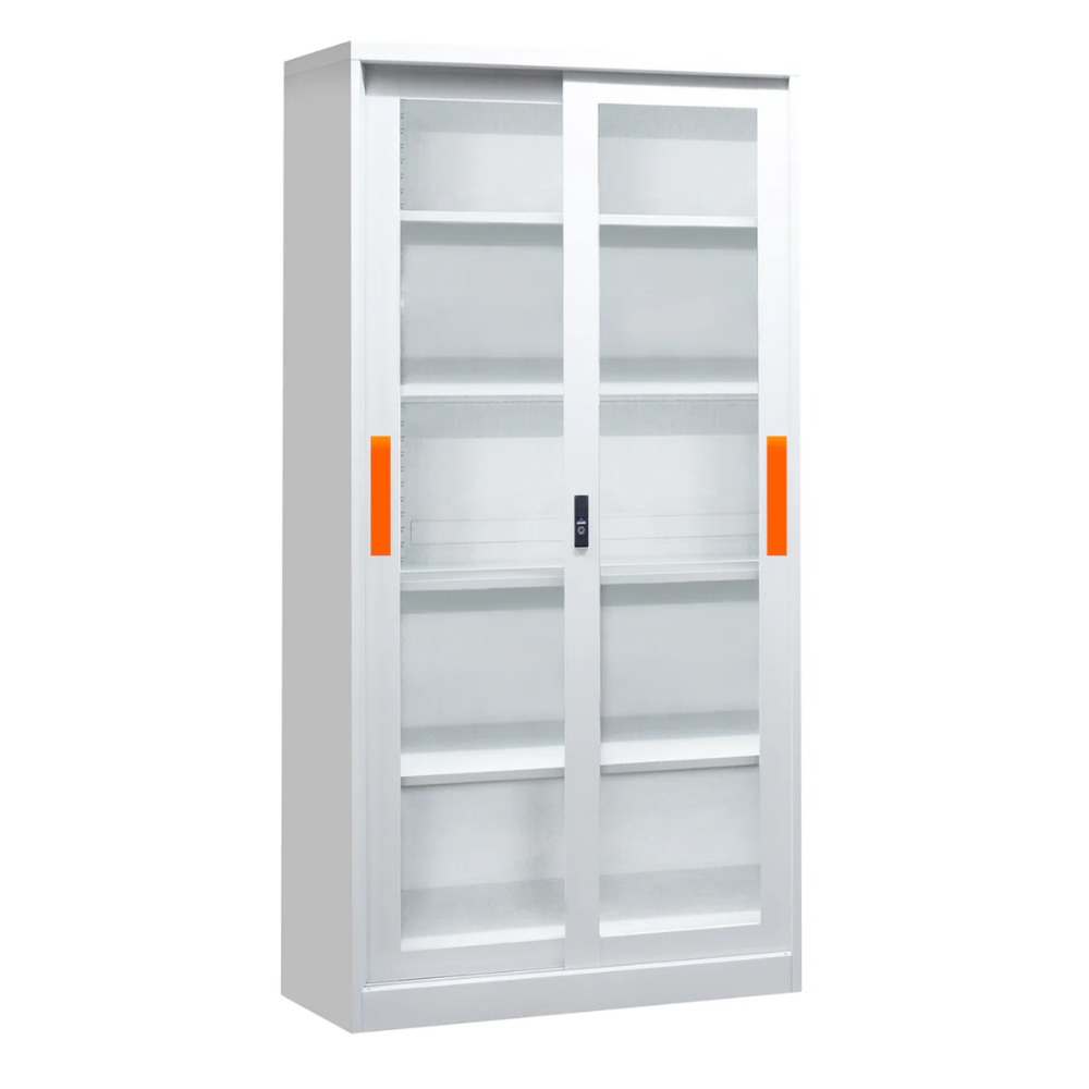 Gentleprince Bashar Glass Sliding Door Storage Cabinet ZY-FC-E18 | Gray