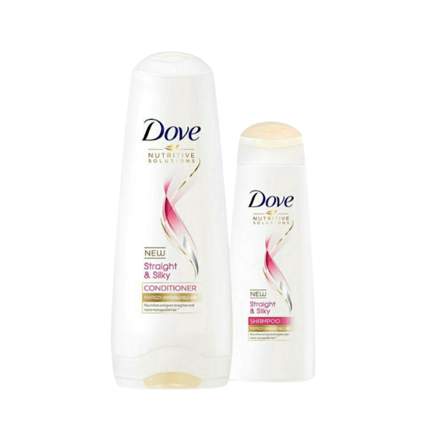 Dove Straight and Silky 180ml Conditioner & 80ml Shampoo