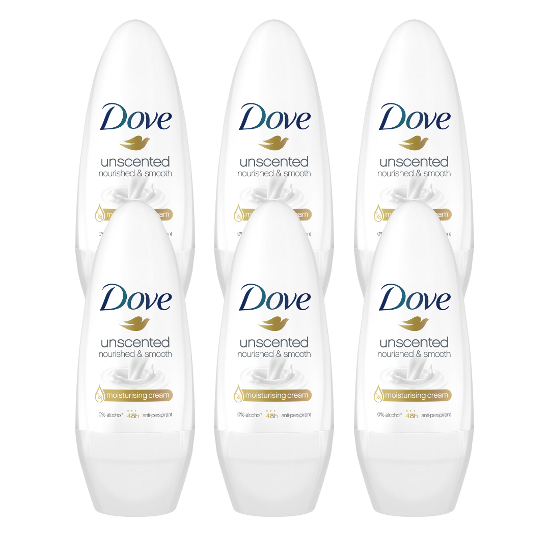 Dove Deodorant Roll-on Unscented Women 40ml 6-Pack
