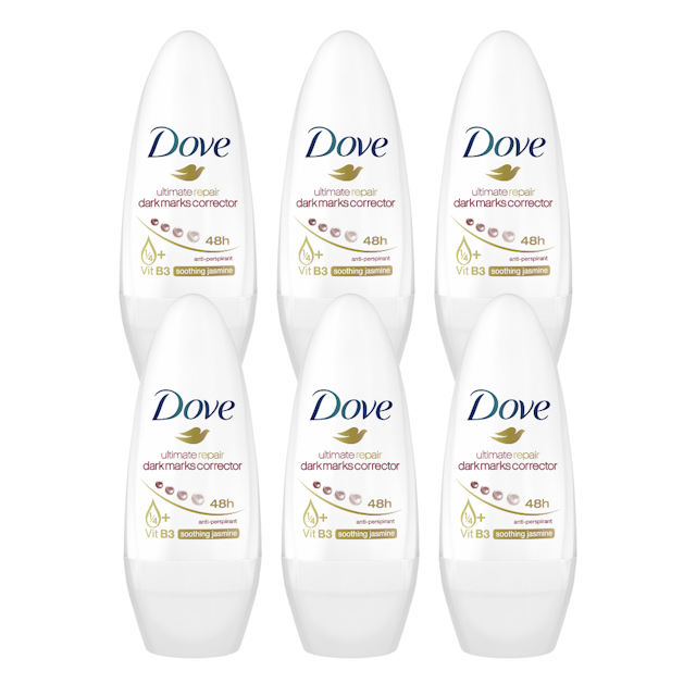 Dove Ultimate Repair Dark Marks Corrector Soothing Jasmine Deodorant Roll-on 40ml (6-Pack)