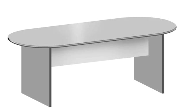 Oval Laminated Meeting Table in Panel Legs for 4-6 Pax, Light Grey Finish