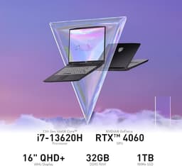 MSI Creator M16 2023 Laptop, 16" QHD+ Content Creation PC, 13th Gen Intel Core i7, GeForce RTX 4060, 180-Degree Lay-Flat, WiFi 6, High Performance Business Computer, Win 11 Home