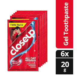 Close Up Anti-Bacterial Toothpaste Red Hot 20g Sachet  Pack of 6