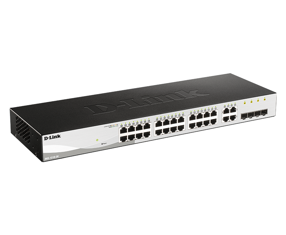 D-Link DGS-1210-28 28-Port Gigabit Smart Managed Switch (Black)
