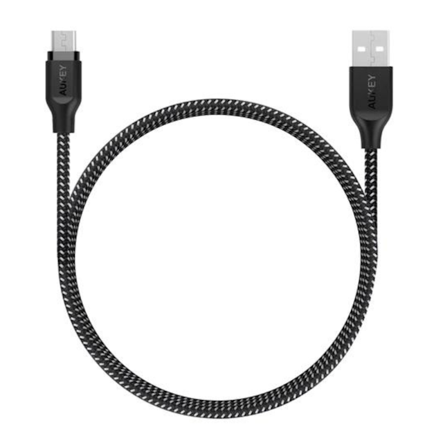 AUKEY CB-AM1 Braided Nylon Micro USB Cable (3.95ft) Black