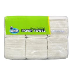 SM Bonus 1-Ply Interfolded Paper Towel (6/Pack, 150 Sheets/Pack)