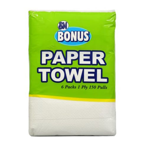 SM Bonus 1-Ply Interfolded Paper Towel (6/Pack, 150 Sheets/Pack)