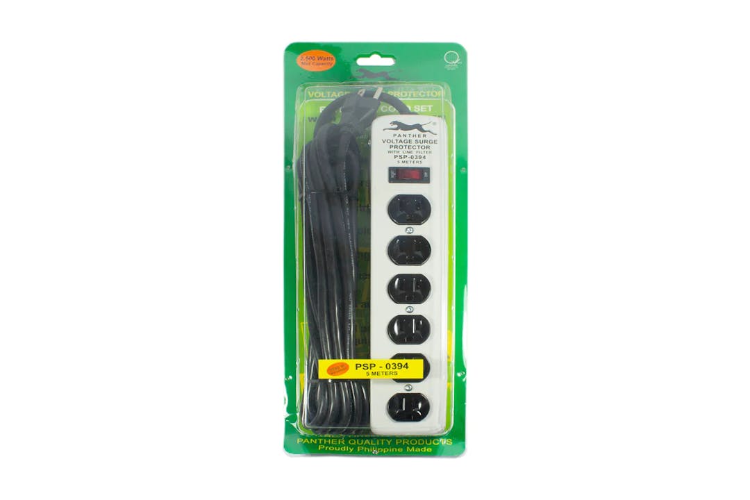 Panther 6 Gang Surge Suppressor with Switch and 5-Meter Extension Cord PSP-0394