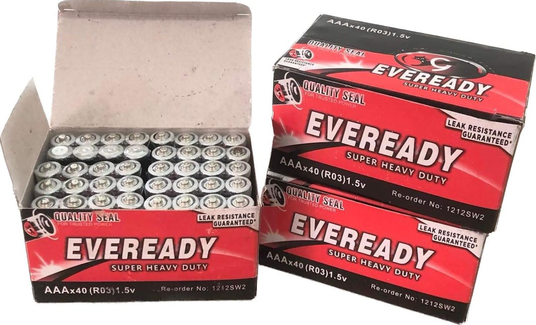 Eveready Super Heavy Duty AAA Alkaline Battery (40 pcs/box)
