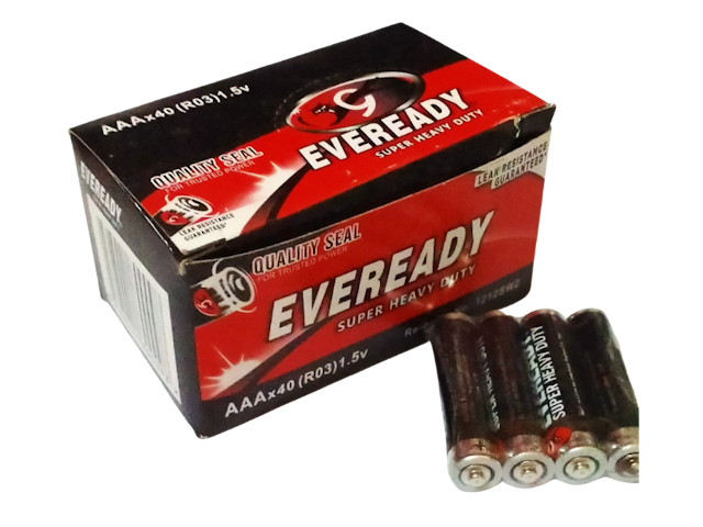 Eveready Super Heavy Duty AAA Alkaline Battery (40 pcs/box)