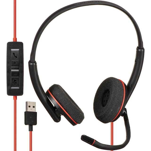 Plantronics Poly Blackwire 3220 Wired Dual-Ear USB-A Headset