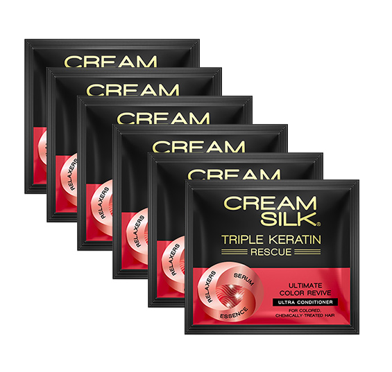 Cream Silk Triple Keratin Rescue Ultra Conditioner Ultimate Color Revive 10ml (6-Pack)