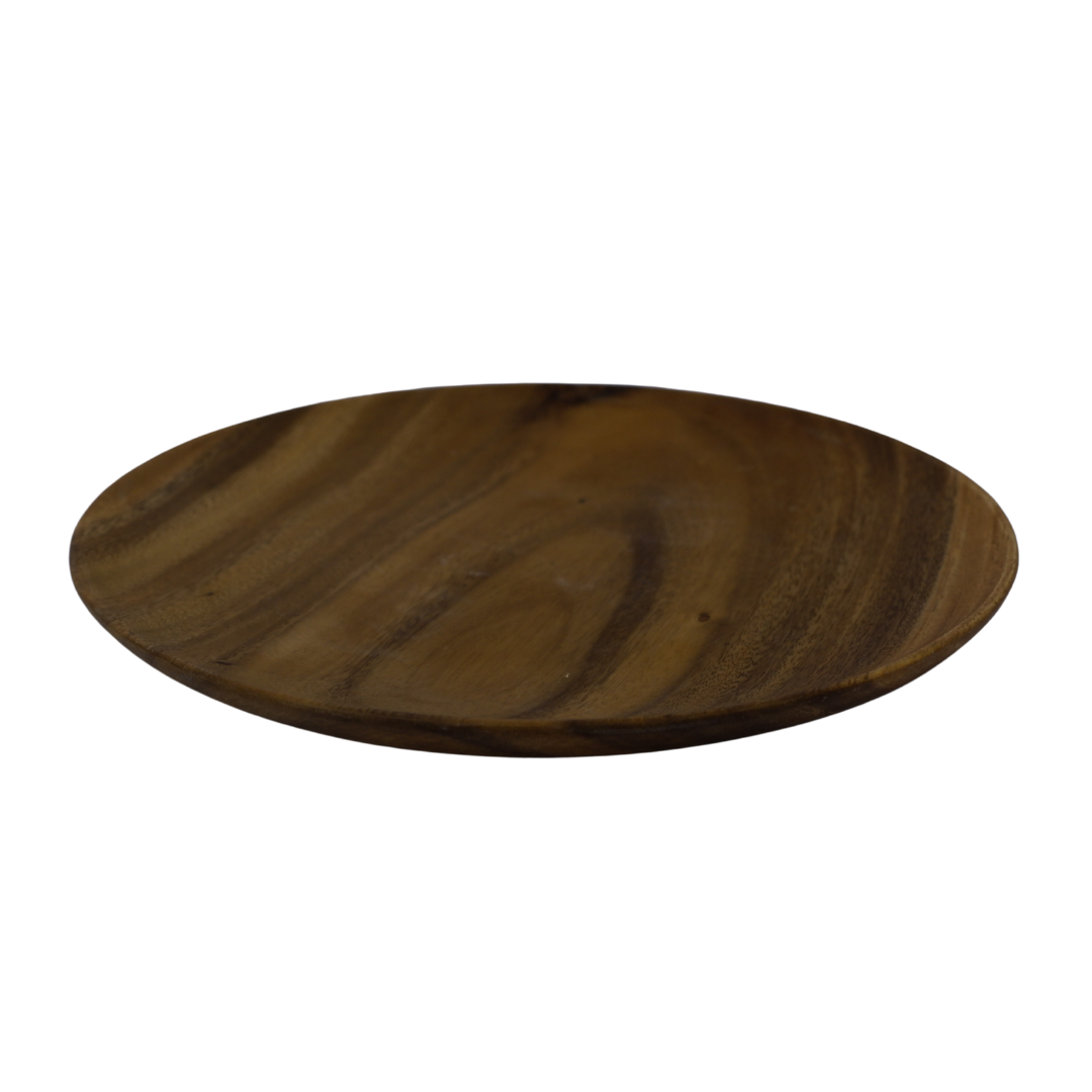 WD22007M Handcrafted Acacia Wood Round Serving Plate (25 cm)