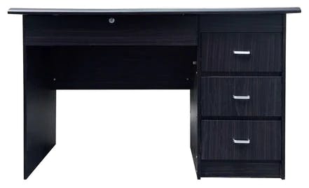 Modern Office Table with Center, Pedestal Drawers and Cabinet in Wenge