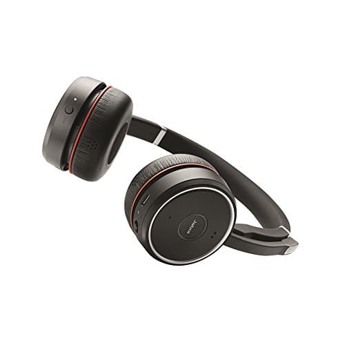 Jabra Evolve 75 UC | Wireless Bluetooth Headset, Active Noise Cancellation, 18-Hour Battery, USB Adapter