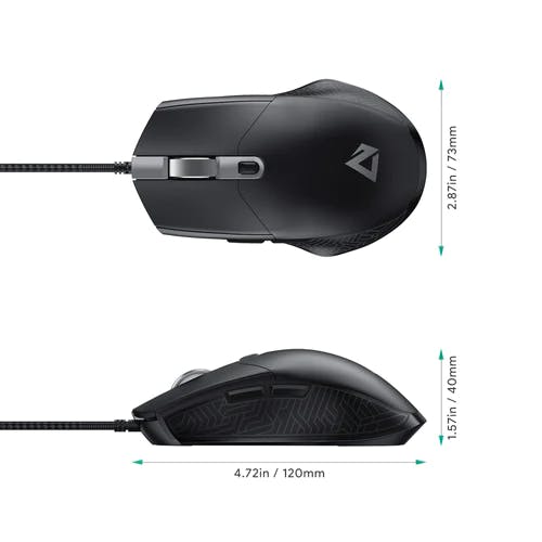 AUKEY GM-F3 RGB 7200 DPI Optical Sensor Wired Gaming Mouse